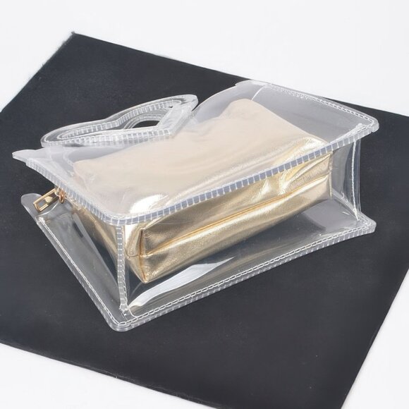 Transparent Heart Shape Handle Clutch W/pouch - Picture 5 of 5
